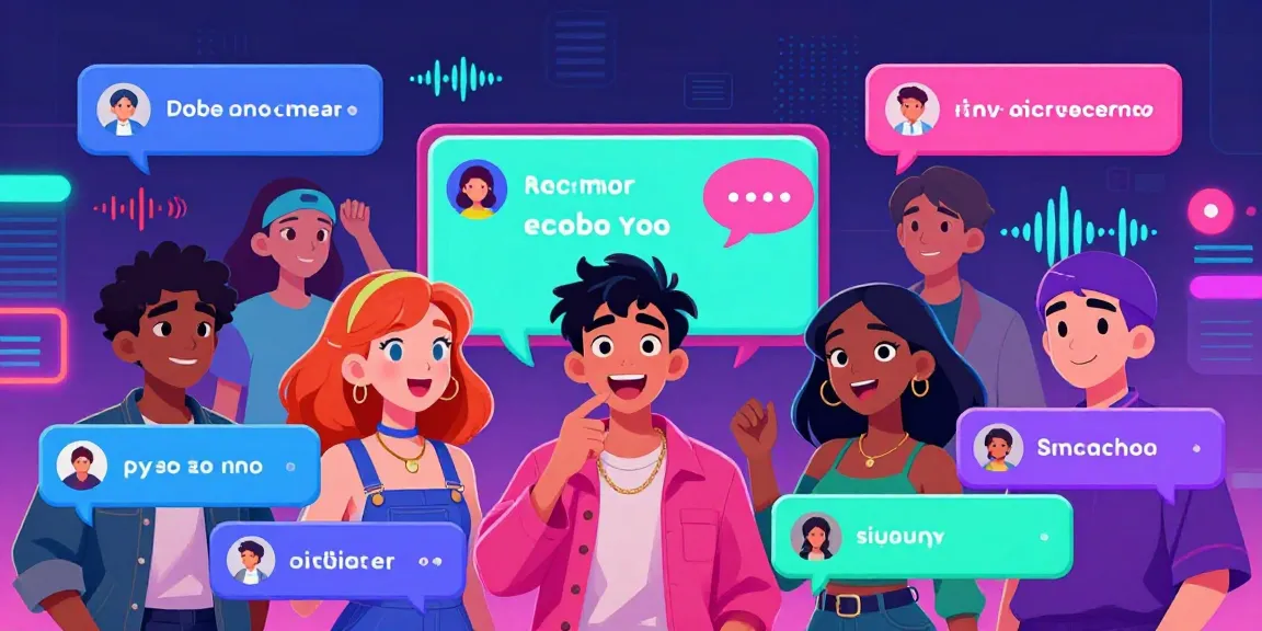 Engaging scene of ecchi chat AI characters interacting in a vibrant digital chat environment.