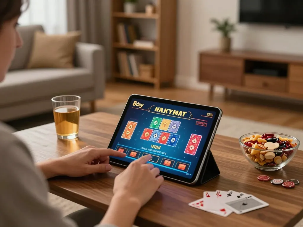 Engaging in action on the 8day casino app, showcasing an immersive online gambling experience.