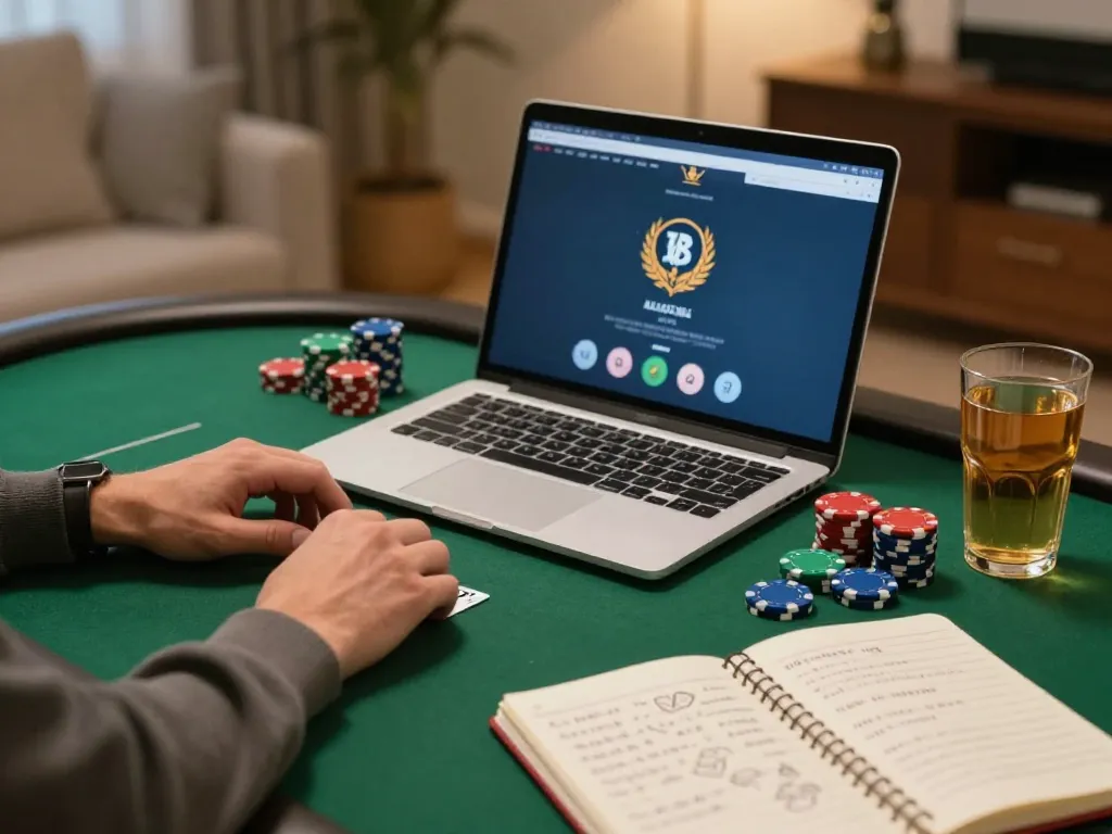 Enjoying an online game of poker on Rikvip with strategic notes and cozy atmosphere