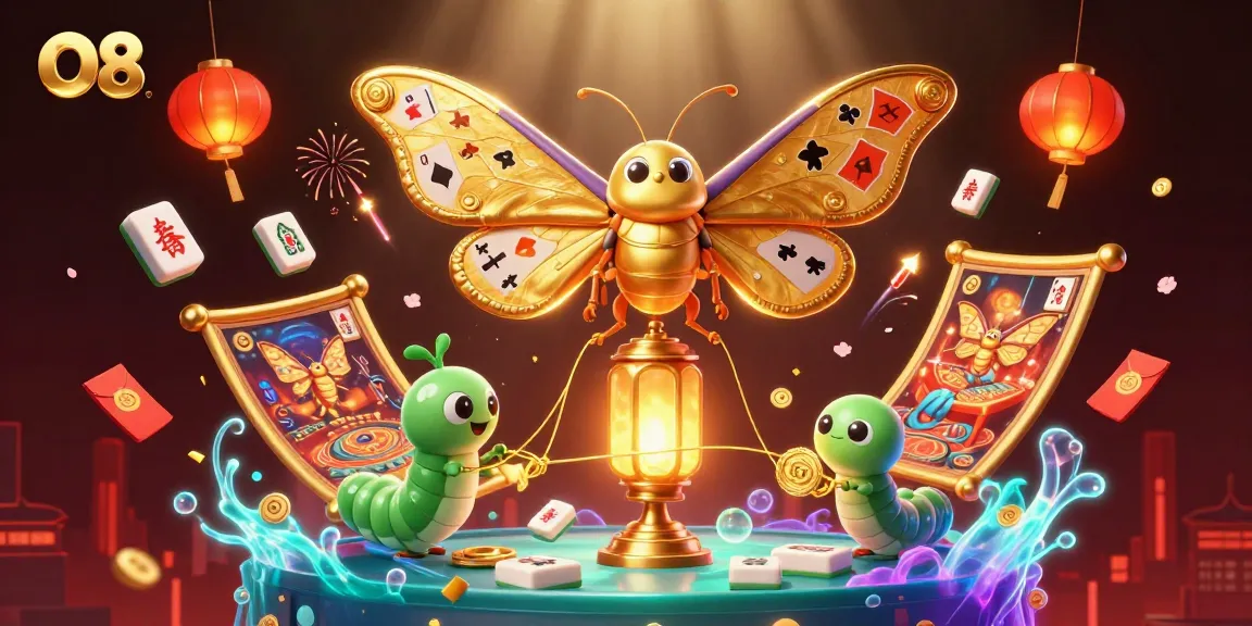 Experience thrilling games at O8, with a vibrant 3D casino-inspired scene featuring rich elements and visuals.