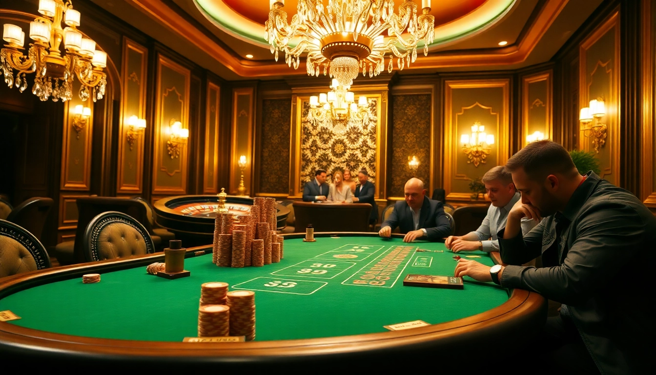 Experience the thrill of gambling at QQ88pro Vip with luxurious casino tables and vibrant game scenes.