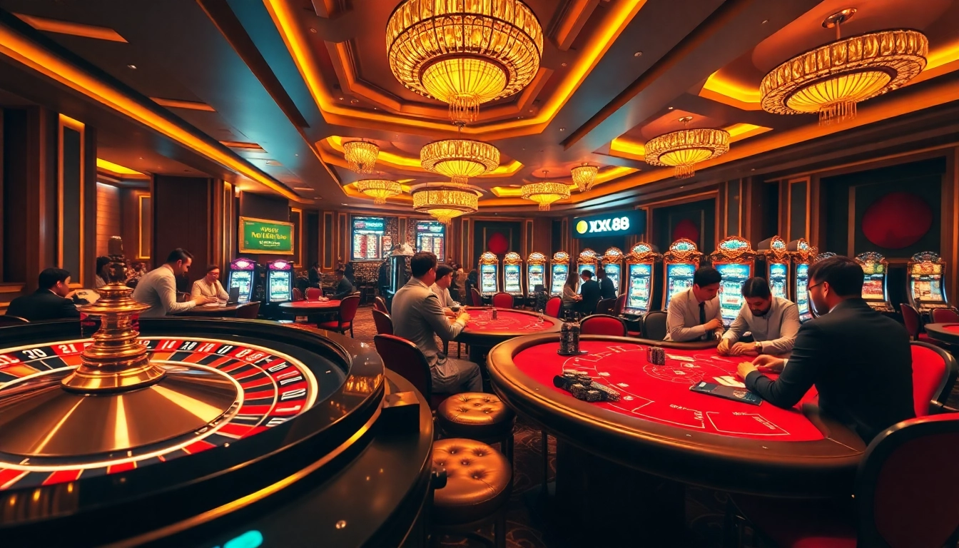 Experience the thrilling gameplay at https://xx88.promo/ with vibrant casino scenes and poker tournaments.