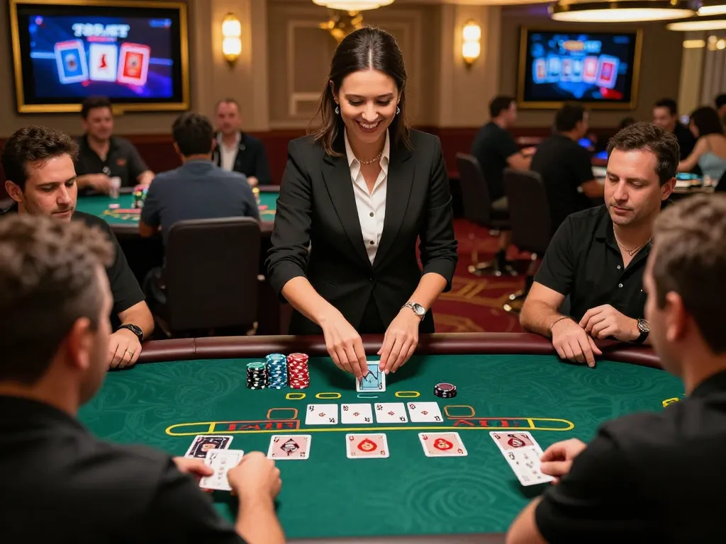 Players engaging in live blackjack at 789BET, showcasing a strategic atmosphere and vibrant gaming experience.