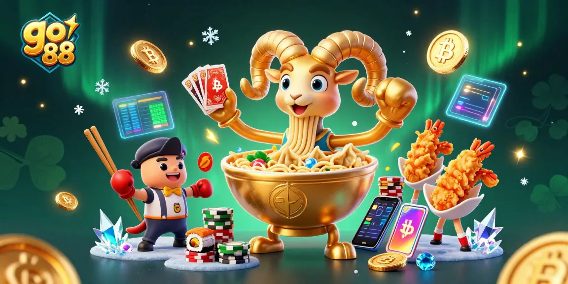 Engage in exciting games at go 88 with vibrant casino characters and digital elements.