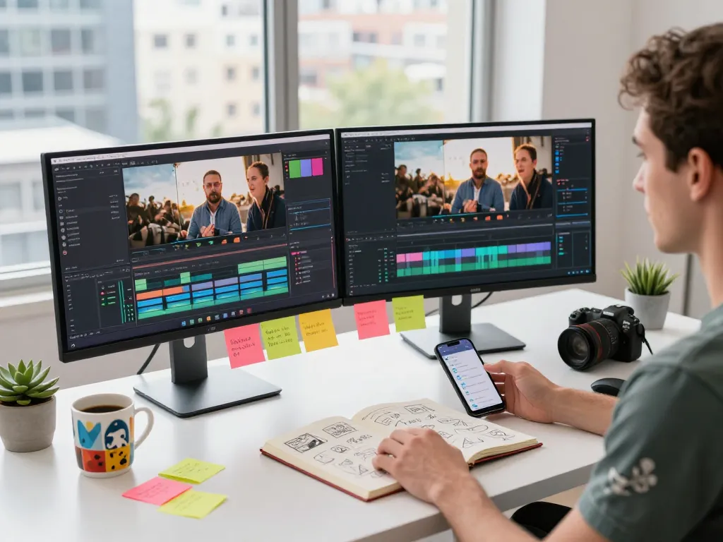 Creating advanced video content with Seedance 2.0 in a modern workspace.