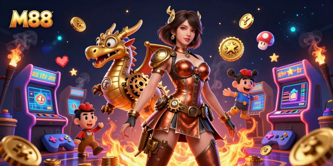 M88 offers captivating online gaming experiences with vibrant steampunk-themed visuals and dynamic characters.