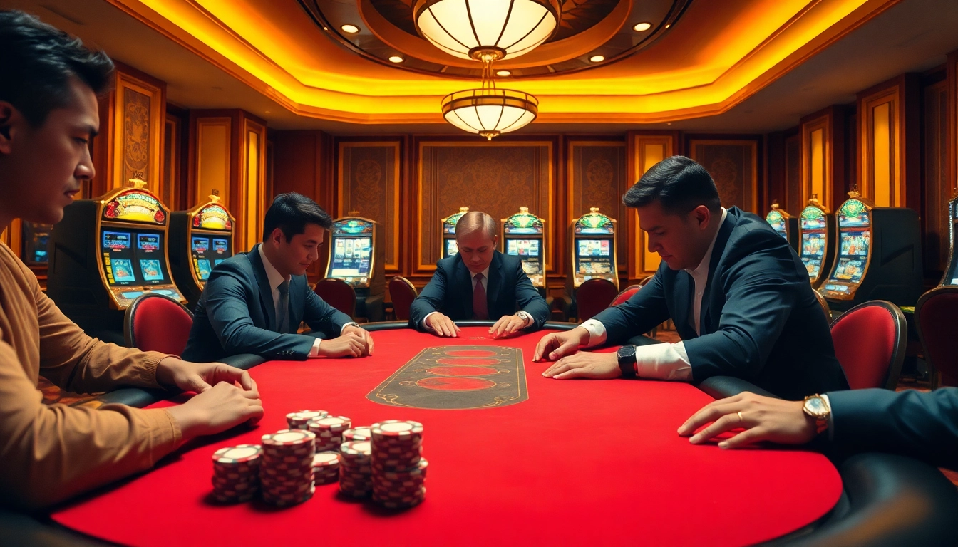 Experience high-stakes poker action at jl55 casino, with vibrant tables and luxurious atmosphere.