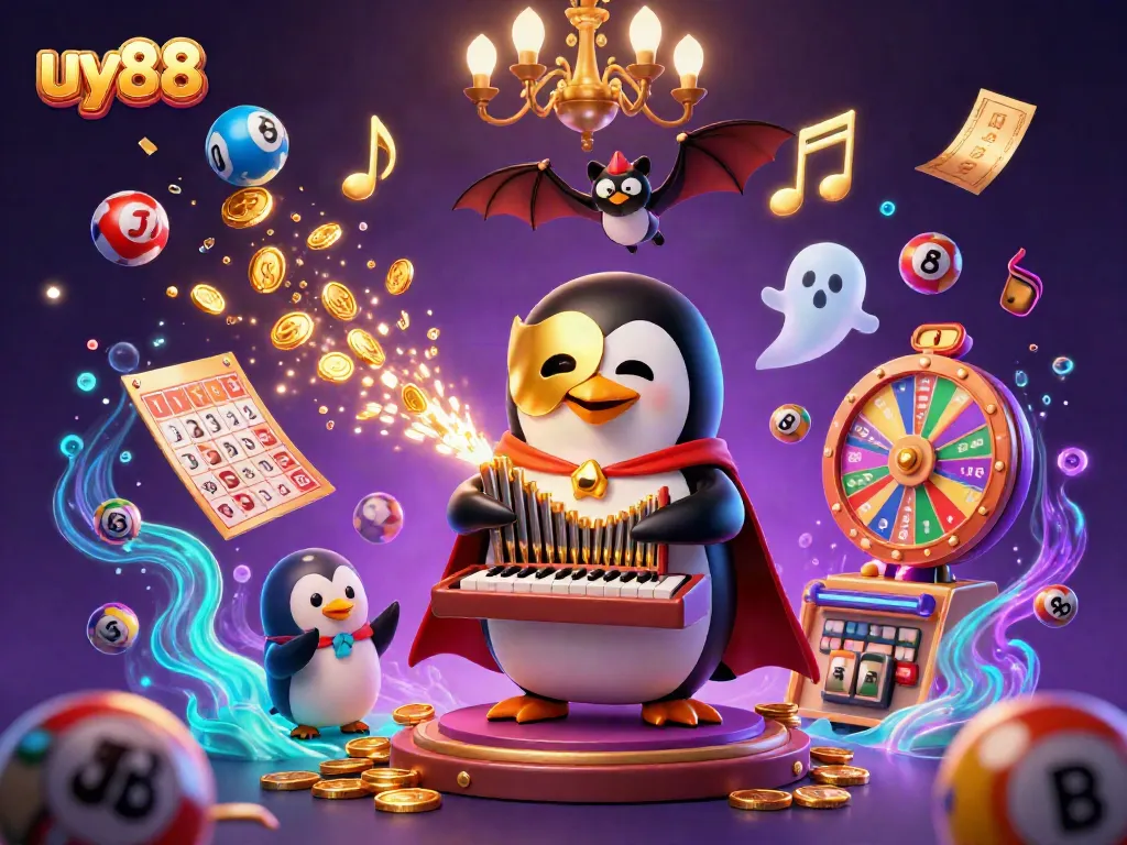 Engage in thrilling gameplay at uy88, featuring a dynamic casino scene with exciting graphics and animations.