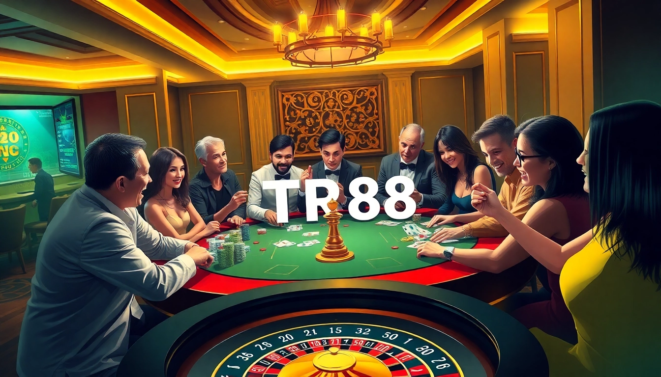 Experience the excitement at TR88 with gamblers enjoying an elegant casino atmosphere.