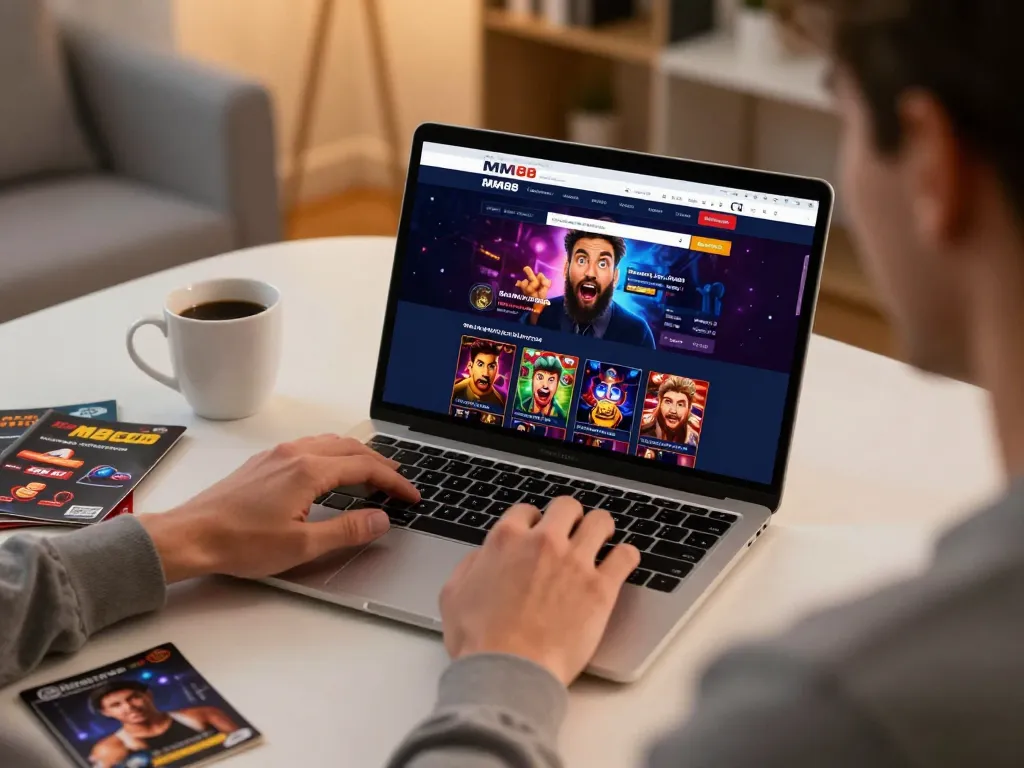 Betting enthusiast engaging with the MM88 online platform, illustrating thrilling gameplay and responsible gambling.