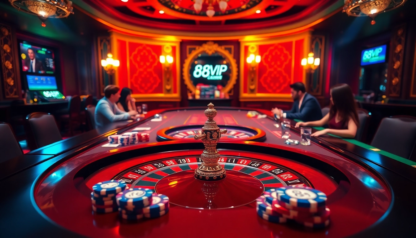 Experience the thrill of gambling at 68VIP's luxurious online casino with vibrant tables and engaging games.