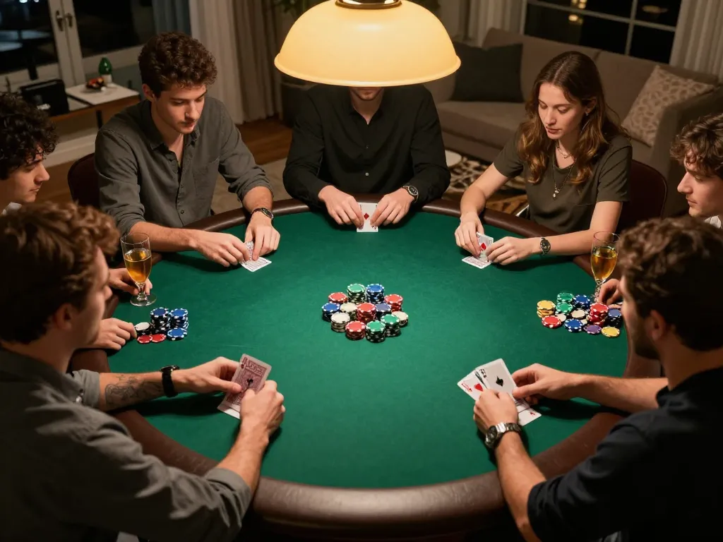 Experience KING79 poker strategy with friends in a cozy home setting.