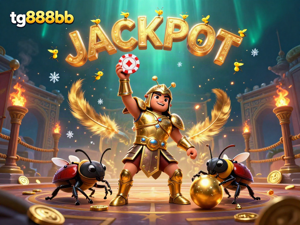 Experience the excitement of tg888bb with vibrant casino elements and characters celebrating a jackpot.