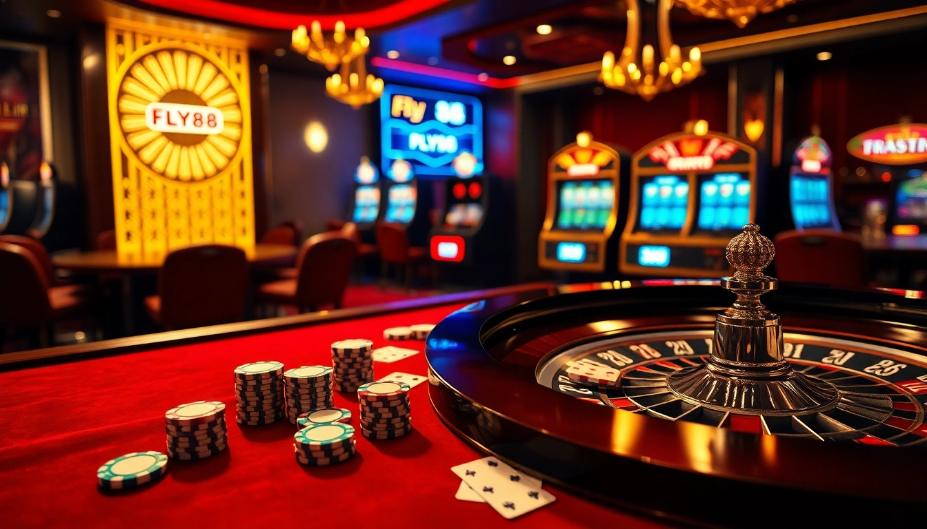 Experience high-stakes excitement at FLY88 with vibrant casino tables and thrilling games.