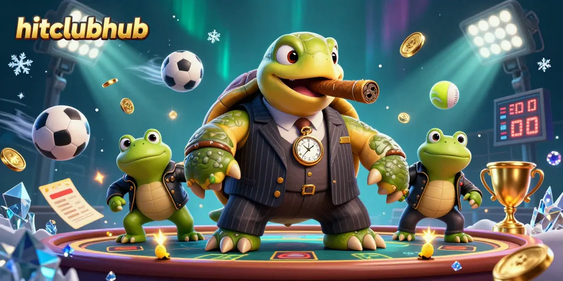 Experience the excitement of hitclubhub with unique characters and dynamic sports elements in this vibrant casino scene.