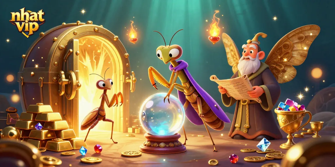 Experience the excitement of Nhat vip with vibrant casino elements and magical characters in 3D.