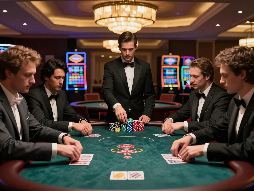 Tỷ lệ kèo nhà cái 5 highlighted during thrilling poker game in luxury casino atmosphere