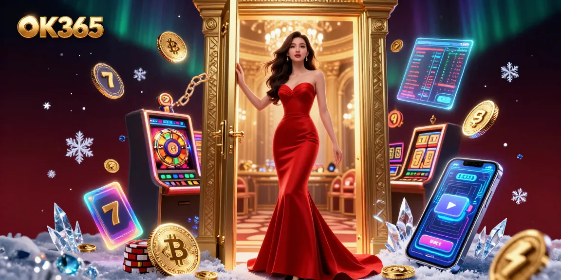 Experience OK365's vibrant casino environment featuring sports betting and slot game excitement.