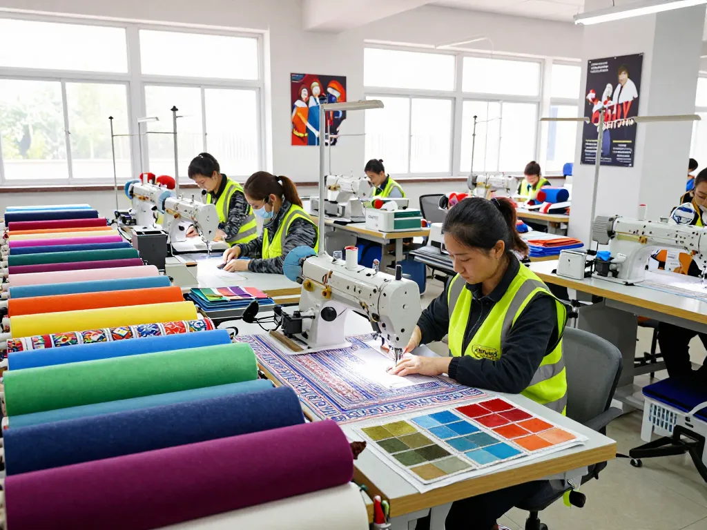 Sunwin textile professionals working diligently in a vibrant manufacturing environment.