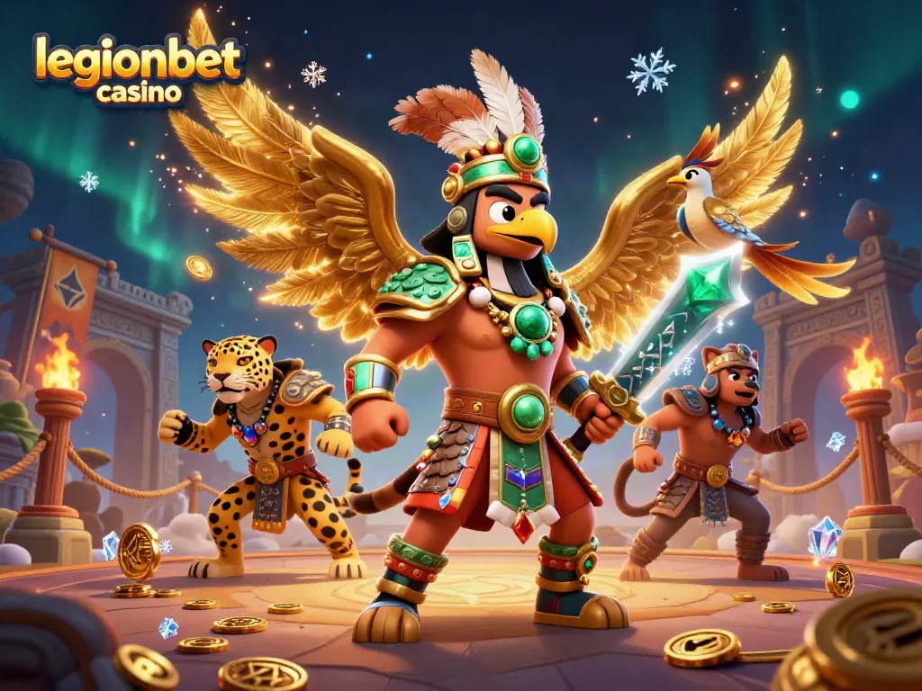 Experience thrilling gameplay with the legionbet casino illustration featuring vibrant characters and dynamic gaming elements.