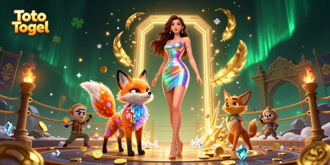 Engage in Toto Togel with a vibrant scene showcasing bright characters and dynamic game elements.
