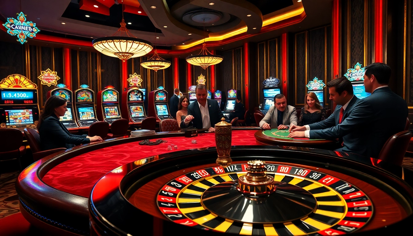 A lively poker game scene showcasing excitement and strategy at https://789p.directory/ in a luxury casino setting.