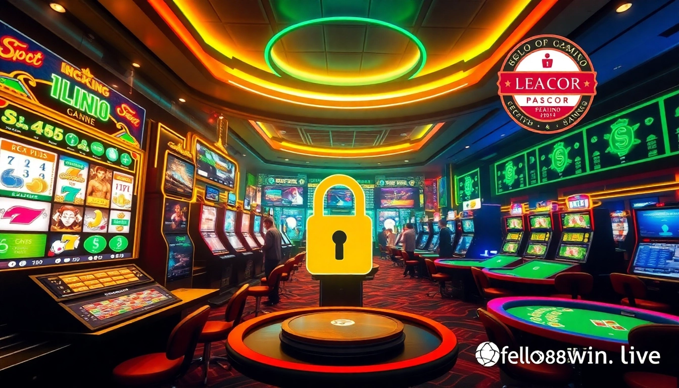 Dynamic online gambling scene showcasing hello88win.live, illustrating excitement, trust, and diverse gaming options.