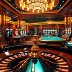 Players enjoying a thrilling Go8 casino experience at the poker tables and slot machines.