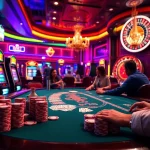 S666 casino scene featuring a high-stakes poker game with vibrant gaming elements.