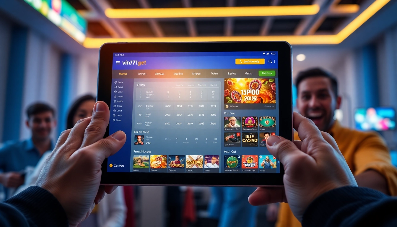 Engaging betting platform interface of vin777.gb.net showcasing user-friendly features and vibrant colors.