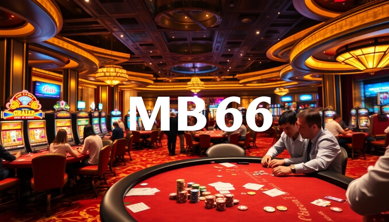 Enjoying a high-stakes game at MB66 Casino with vibrant tables and excited players.
