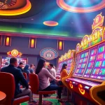 Nổ hũ 8KBET players enjoying an exciting slot game experience with vibrant colors and casino elements.