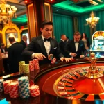 F168 patrons experiencing thrilling roulette action in a luxurious casino setting.