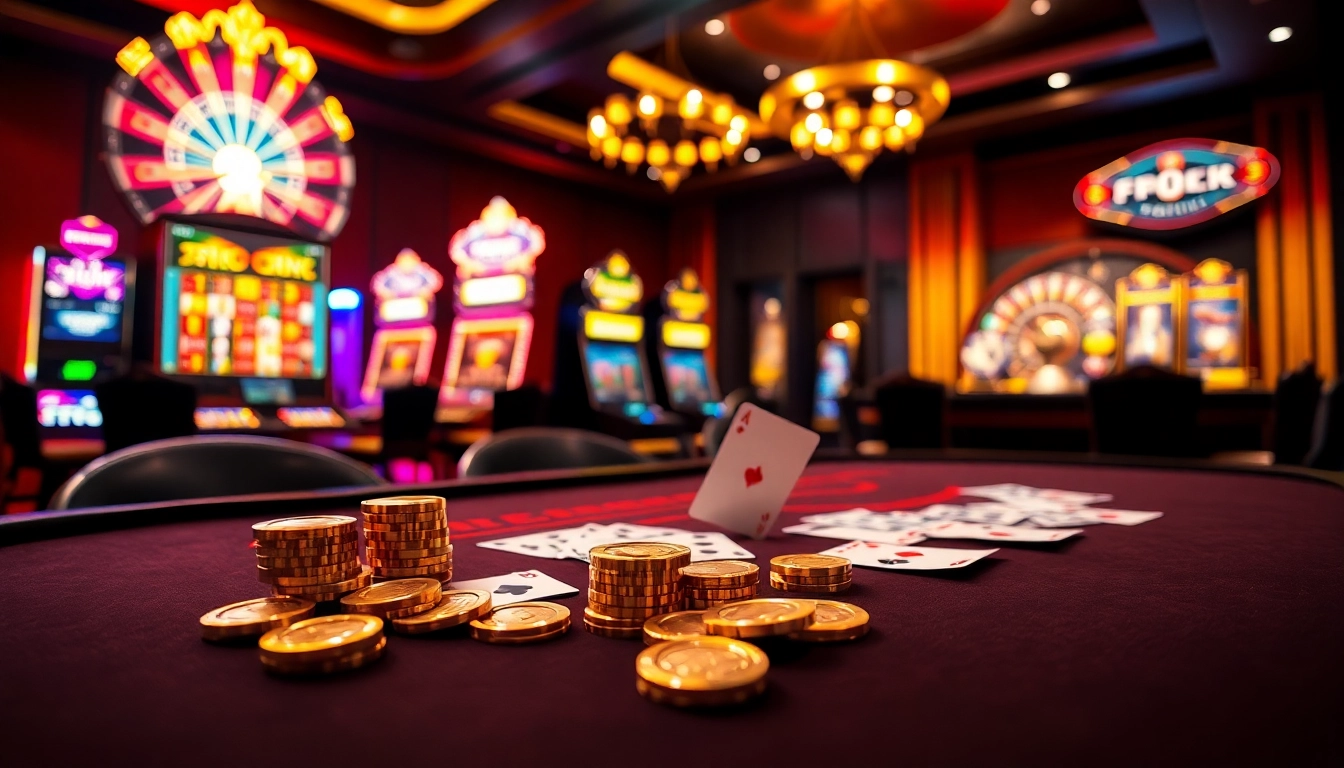Experience the thrill at nhà cái F168 casino with vibrant poker and roulette games displayed.