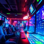 Engaging depiction of nk88 online gaming interface showcasing vibrant colors and advanced technology.