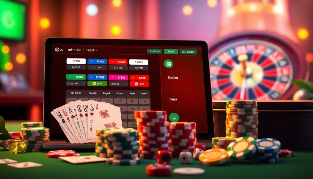 NẠP TIỀN 123GA in an engaging online casino interface with vibrant betting props.