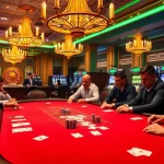 Players engaging in a thrilling poker game at https://luck8s.live/ casino, showcasing chips and cards.