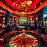 Experience the excitement of Hit club with a vibrant casino scene featuring poker, roulette, and slot machines.