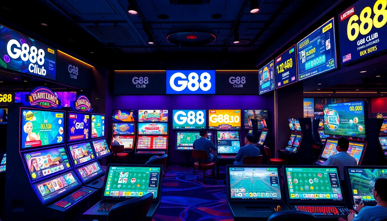 Engaging scene of G88 Club showcasing vibrant gaming options with dynamic atmosphere.