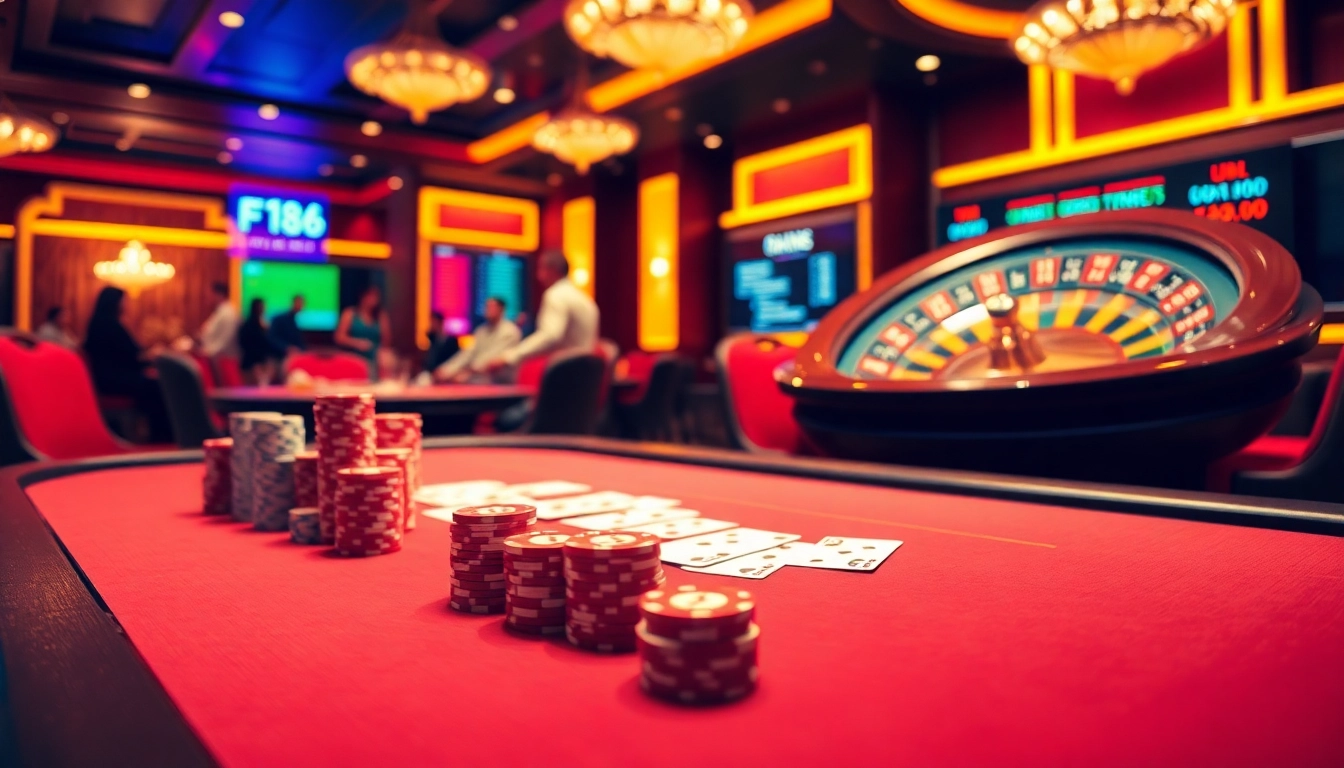 Players enjoying the excitement of F168 gaming with vibrant casino elements.