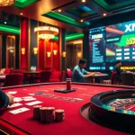 Players engaging with cards and a roulette wheel at XN88, a premium online casino.