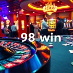 Experience the thrill of gambling with '98 win' at a luxurious casino filled with gaming action.