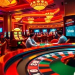 Experience the thrilling atmosphere of c168okvip1.com with vibrant casino tables and exciting gaming elements.