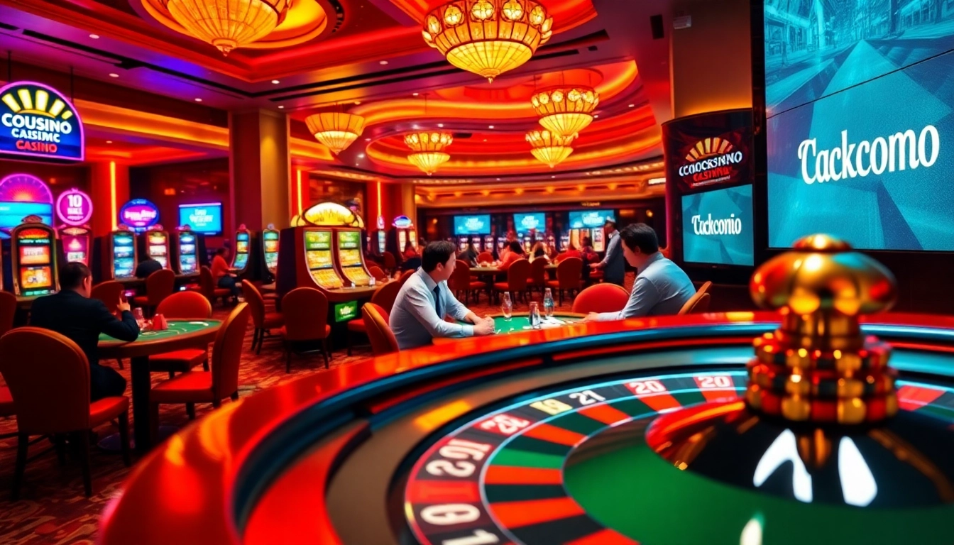 Experience the thrilling atmosphere of c168okvip1.com with vibrant casino tables and exciting gaming elements.