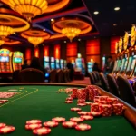 Experience thrilling gambling action at TG88 with vibrant casino tables and slot machines.