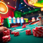 Exciting gambling scene at https://zx88.live/ with players at a poker table and slot machines.