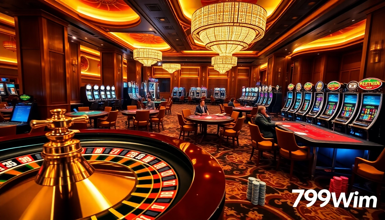 Experience thrilling gameplay at nhà cái 789Win with exciting poker tables and vibrant casino machines.
