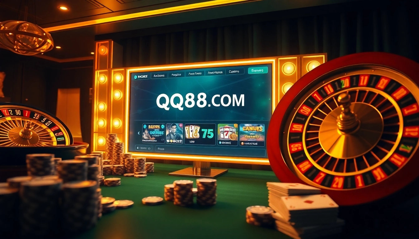 Experience the thrilling action at QQ88 COM, showcasing vibrant gameplay and casino excitement.