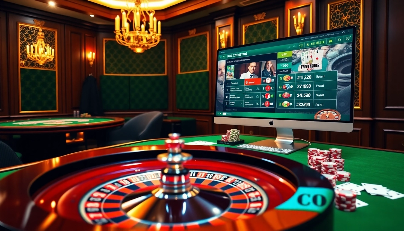 Players engaging in thrilling games at https://c168.sh/ with vibrant casino elements, exciting atmosphere.