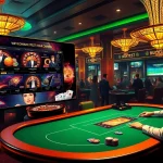Experience excitement at nhà cái OK8386 with players engaging in professional casino action amidst vibrant gambling visuals.